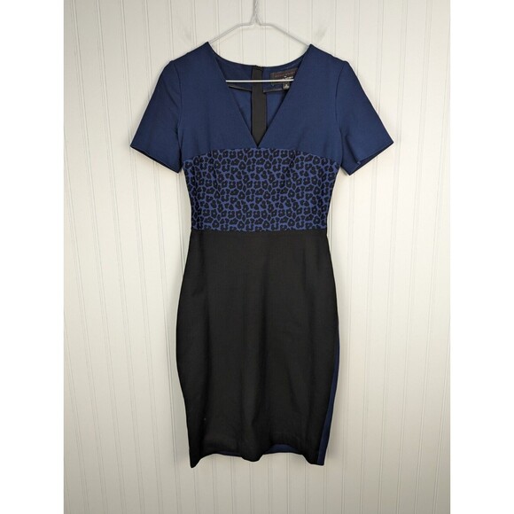 Roland Mouret for Banana Republic Sheath Dress, Black/Blue, Size 4 Career Office - Picture 1 of 9